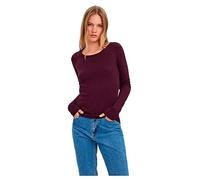 VERO MODA Vmcare Femme Structure Ls O-Neck Blou GA Noos Pull Fin, Vinetasting, S (EU)