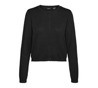 VERO MODA Vmcare Structure Ls Button Cardigan Noos, Noir, S Femme