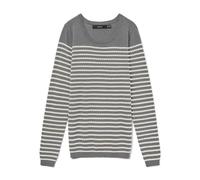 VERO MODA Vmcare Structure Ls O-Neck Blou Noos, Mélange de Gris Moyen, M Femme