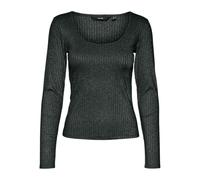 VERO MODA Vmcora Ls Top JRS Boo GA T-Shirt Manches Longues, Scarab/détail : mélange de Lurex argenté, S Femmes