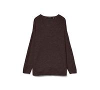 VERO MODA Vmcrewlefile Ls Noos Pull en Tricot à col en V pour Femme, Gâteau au Chocolat - Détails : mélangé, M