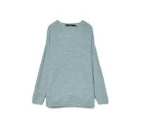 VERO MODA Vmcrewlefile Ls V-Neck Blouse Noos Pull en Tricot, Gris Brumeux, M Femme