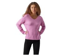 VERO MODA VMCREWLEFILE LS V-Neck Blouse Noos Pull en Tricot, Violet (Cyclamen/mélangé), M Femme
