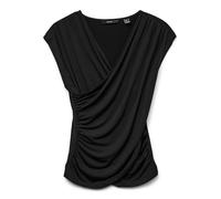 VERO MODA Neck Top JRS Vmdaisy SL Haut à col en V, Noir, S Femmes