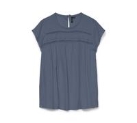 VERO MODA Vmdebbie Pleat S/L Top GA Noos Haut, Bleu Chine, M Femmes