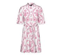 VERO MODA VMDICTHE Robe Courte Volume 2/4 WVN GA, Blanc Neige/AOP : Hari Pink Cosmos, S