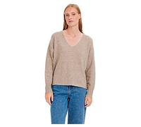 VERO MODA Vmdoffy Ls Blouse à col en V GA Noos pour Femme, Teinte sépia - Détails : mélangé, S