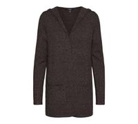 VERO MODA Vmdoffy Ls Cardigan à Capuche Ouvert GA Noos Sweater, Gâteau Chocolat/détail : w. Black Melange, L Femme