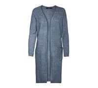 VERO MODA VMDOFFY LS Long Open Cardigan Pull-Over Femme, Bleu (Navy Blazer Melange), M (EU)
