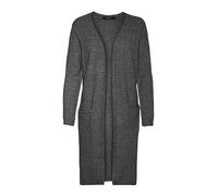 VERO MODA VMDOFFY LS Long Open Cardigan Pull-Over Femme, Gris (Dark Grey Melange), L (EU)