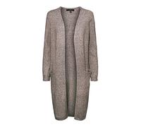 VERO MODA VMDOFFY LS Long Open Cardigan Pull-Over Femme, Marron (Coffee Bean Melange), L (EU)