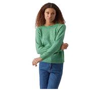 VERO MODA VMDOFFY LS O-Neck Blouse GA Noos Pull en Tricot, Vert Vif, S Femme