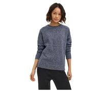 Vero Moda VMDOFFY LS O-Neck Blouse GA Noos Sweater, Bleu Marine/détails : chiné, M Femme