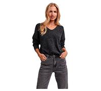 VERO MODA VMDOFFY LS V-Neck Blouse GA Boo Pull-Over, Noir/détails : mélange, S Femme