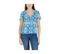 Vero Moda - Vmeasy Joy Chemisier à Manches Courtes et Col en V - Femme - Blouses et Chemises - Bleu - Taille: 40 FR