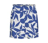VERO MODA Vmeasy Joy Hw WVN GA Short pour Femme, Blanc Neige/AOP : Alisa Mazarine Blue, L