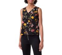 VERO MODA Vmeasy Joy S/L V-Neck Top WVN GA Haut, Noir/Vicka, M Femmes