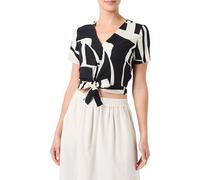 VERO MODA Vmeasy Joy S/S Tie T-Shirt WVN GA pour Femme, Noir, M