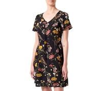 VERO MODA Vmeasy Joy SS WVN GA Robe Courte, Noir/Vicka, XS Femme