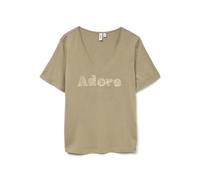 VERO MODA Vmfadora S/S T-Shirt à col en V JRS Btq GA, Bleu Sarcelle, L