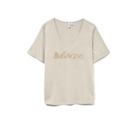 VERO MODA Vmfadora S/S T-Shirt à col en V JRS Btq GA, Bouleau, S