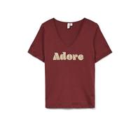 VERO MODA Vmfadora S/S T-Shirt à col en V JRS Btq GA, Pourpre, S