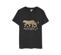 VERO MODA Vmfeo S/S T-Shirt à col Rond JRS Btq GA, Noir, XS