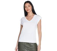 VERO MODA Vmfilli SS T-Shirt col en V pour Femme - Blanc - M