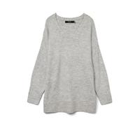 VERO MODA Vmfiluca Ls Pull Long col en V GA Noos Sweater, Gris Clair chiné, M Femme