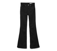VERO MODA VMFLASH Jean évasé Taille mi-Haute pour Femme, Noir, XL / 34L