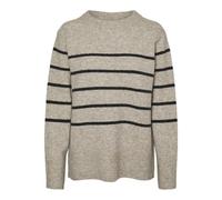 VERO MODA Vmflawless GA Noos Pull à col Rond Tricot, Gris Clair, L Femme