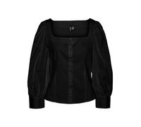 VERO MODA Vmfrida Ls Top WVN GA Chemisier à Manches Longues, Noir, L Femmes