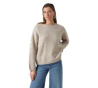 VERO MODA Pull en Maille VMGEMMA Pull-Overs Plaza Taupe L Plaza Taupe L