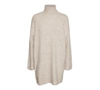 VERO MODA Vmgemma Ls Rollneck Knit Dress VMA Noos Robe Pull, Plaza Taupe, M Femme