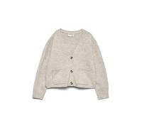 VERO MODA Vmgemma Ls VMA Noos Cardigan en Tricot à col en V pour Femme, Plaza Taupe, S