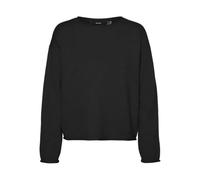 Vero Moda Vmgold Roll LS O-Neck Pullover Pull tricoté, Noir, S Femme