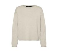 VERO MODA Vmgold Roll Ls Pull à col Rond Tricot, Bouleau, XS Femme