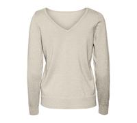 VERO MODA Vmhappyshine Ls Pull 2 Voies Boo Tricot, Bouleau/détail : w. Lurex argenté, M Femme