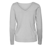 VERO MODA Vmhappyshine Ls Pull 2 Voies Boo Tricot, Gris Clair chiné/détail : Lurex argenté, S Femme