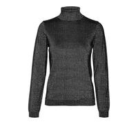 VERO MODA Vmhappyshine Ls Pull à col roulé Boo Tricot, Noir/Détails : w. DTM Lurex, XL Femme