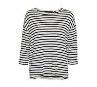 VERO MODA Vmholly JRS SPE Haut à col Rond 3/4 Top, Doublure argenté/Rayures : Blazer Bleu Marine, M Femme
