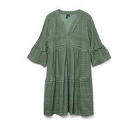 VERO MODA VMHONEY Lace 3/4 V-Neck Tunic WVN Robe midi, Laurel Wreath, S Femme