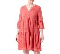 VERO MODA Vmhoney Tunique en Dentelle 3/4 col en V Robe midi, Sienne, L Femme
