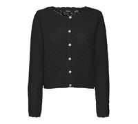 VERO MODA Vmjackie Ls O-Neck Cardigan Boo, Noir/détails : Solide, L Femme