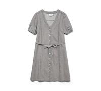 VERO MODA Vmjanet SS Noos Robe Courte en Denim à col en V, Gris Clair Denim, XS