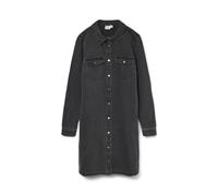 VERO MODA Vmjennie Ls Robe Courte en Denim Mix Noos, Jean Noir, XL Femme