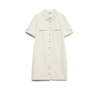 VERO MODA Vmjennie SS Short Denim Dress Mix Noos Robe, Cloud Dancer, M Femmes