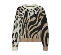 VERO MODA Vmkai Ls Pull col Rond GA Boo Tricot, Bouleau/détail : Argent Menthe et Noir, S Femme