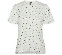 VERO MODA VMKAIA SIF SS Top Box JRS GA, Blanc Neige - Détails : Pois Noirs, S
