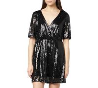 VERO MODA Vmkaje 2/4 Robe Courte JRS Mini, Noir/détails : Sequins, M Femme